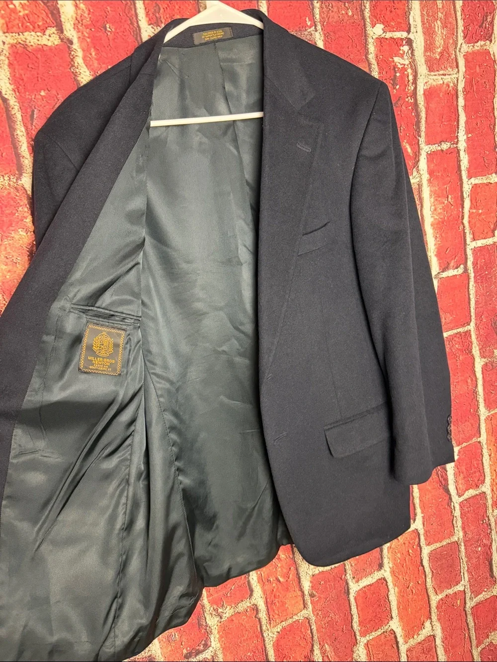 Miller Bros Newton Men’s Wool Blend Sport Coat Blazer Size 40S Navy Made in USA